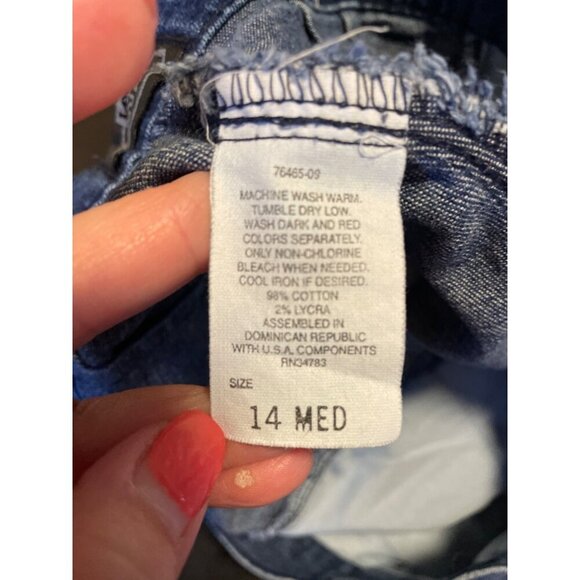 Lee Casual High Rise Denim Flat Front Mom Shorts Sz 14 - Picture 6 of 6